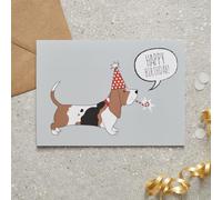 Sweet William Basset Hound Birthday Card