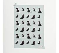 Sweet William Black Labrador tea towel