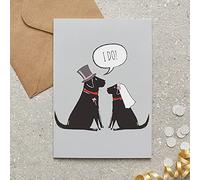 Sweet William Black Labrador Wedding/Engagement Card