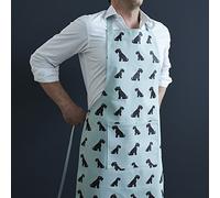 Sweet William Black Schnauzer Apron | Organic Canvas Cotton Dog Apron | Adjustable Neck Strap | Unisex Apron for Cooking Baking Gardening Pet Grooming | 58 cm x 86 cm