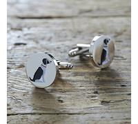 Sweet William Black & White Springer Spaniel Cufflinks | Silver plated Men Cufflinks for Spaniel or any dog lover | 18 mm x 3 mm