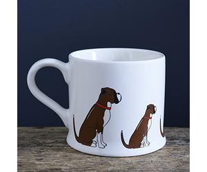 Sweet William Boxer Mug | Rows of Boxers Dog Mug | Dishwasher Microwave Safe | Ideal Gift for Dog Lovers | 7.5 cm x 9 cm