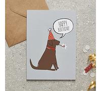 Sweet William Chocolate Labrador Birthday Card
