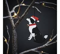 Sweet William Designs Set of 4 Border Collie hanging Christmas tree decorations