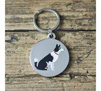 Sweet William Engraved Border Collie Dog Tag/Keyring