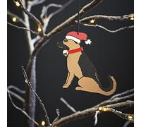 Sweet William German Shepherd Christmas Decoration, Wood, 10x10x0.5 cm