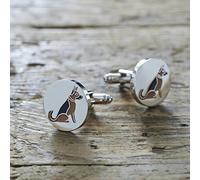 Sweet William German Shepherd Cufflinks | Silver plated Men Cufflinks for German Shepherd or any dog lover | 18 mm x 3 mm