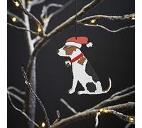 Sweet William Jack Russell Christmas Decoration, Wood, 10x10x0.5 cm