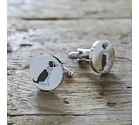 Sweet William Liver & White Springer Spaniel Cufflinks | Silver plated Men Cufflinks for Springer Spaniel or any dog lover | 18 mm x 3 mm