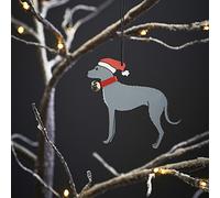 Sweet William Lurcher Christmas Decoration, Wood, 10x10x0.5 cm