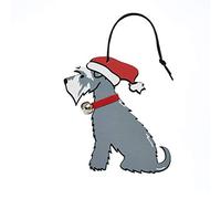 Sweet William Grey Schnauzer Christmas Decoration, Wood, 10x10x0.5 cm