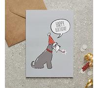 Sweet William Schnauzer (Grey) Birthday Card