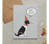 Sweet William Springer Spaniel (Black & White) Birthday Card