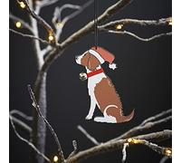 Sweet William Springer Spaniel Christmas Decoration, Wood, 10x10x0.5 cm