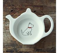 Sweet William Teabag Dish, Round, White, Earthenware, DRINK COASTER