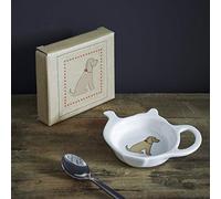 Sweet William Teabag Dish, Teapot Shape, Cocker Spaniel Golden