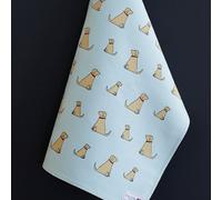Sweet William Yellow Labrador tea towel