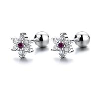 Sweet Winter Snowflake Screw Stud Earrings For Women Wedding Fine Jewelry