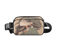 Sweet Women Brown Stylish Waist Pack Crossbody Bag for Women Men Teens Small Crossbody Shoulder Bag with Adjustable Strap for Travel Running Hiking, Aesthetic Fighting Fish, One Size