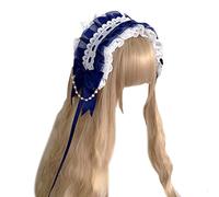 Sweet Women Live Broadcast Hairband Pleated Lace Elegant Bowknot Decors Headbands Cosplay Maid Hair Hoop For Teens Cosplay Headband Adult Headbands For Women Headband Maid