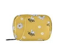 Sweet Yellow Daisy Bee Medicine Bag with Detachable Compartments Convenient Pill Organizer 3X a Day for Purse