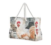 Sweet Yuanbao Chicken A River Sandproof Tote Bag Beach with side pocketes Bag Beach Sports with cup holders on the side