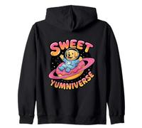 Sweet Yumniverse Cute Space Dog Donut Ride Zip Hoodie