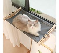 SweetBin Cat Window Perch - Wood Frame Hammock for Indoor Cats, Cat Window Hammock Seat for Relaxed Lounging, Holds Cats up to 40 lbs