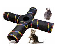 SweetBin Large Pet Tunnels with 4 Way Design, Cat Tunnel for Indoor Cats Play & Exploration, Dia 10" Collapsible Crinkle Cat Tubes for Ferrets, Rabbits, and Pet Fun