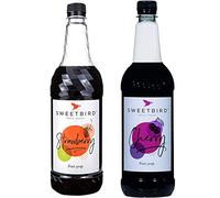 Sweetbird 2 x 1L Strawberry & Cherry Coffee & Cocktail Syrup & Pump (Without Pump)