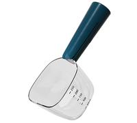 SWEETBIUTI Dog Food Measuring Cup with Scale, Accurate Pet Food Scoop with Dog Food Bag Clips, Multi-Functional ABS Cat Food Spoon for Indoor, Travel Outdoor, Blue
