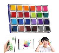 SWEETBIUTI Fingerprint Ink Pad, 24 Colors Educational Stamp Pads for Kids, Safe & Washable Finger Print Ink Pads, Fun Finger Paint Kit, DIY Painting Drawing & Art Supplies for Home School