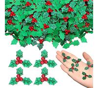SWEETBIUTI Holly Berries for Crafts 100Pcs Realistic Aritifical Holly Berries DIY Decorative Christmas Holly Berries 1.4in for Gift Box, Card Making and More, Green