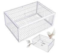 SWEETBIUTI Pigeon Trap with Two One-Way Access Entrances Bird Trap 16x12x10 Inch Pigeon Cage with Skylight Cage for Farms Barns Gardens Doves Breeding, Bird