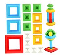 SWEETBIUTI Pyramid Stacking Toy for Kid 45PCS Building Blocks Bright Color Pyramid Building Toy Early Educational for Kids Birthday Gift
