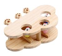 SWEETBIUTI Whack a Mole Cat Toy, Eco-Friendly Wooden Cat Whack a Mole Toy with 3 Holes, Engaging Stimulated Interactive Cat Toys for Indoor Bored Cats Exercise and Fun
