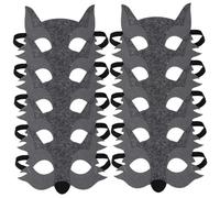 SWEETBIUTI Wolf Mask, 10PCS Felt Half Face Mask, Cute Animal Face Shield, Eye Masks Cosplay Animal Masks for Kids Dress up Party Favors Performance Props Grey