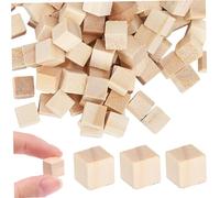 SWEETBIUTI Wood Blocks, 100Pcs Natrual Wood Cubes Mini Square Centimeter Cubes Educational Block Math Teaching Aids for Kids.