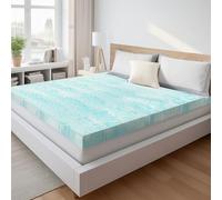 Sweetcrispy Mattress Topper King, 3 Inch Thick Memory Foam Gel Infused Cooling Toppers Pad for King Size Bed, Sleeper Sofa, RV, Camper, CertiPUR US Certified, Ventilated and Breathable