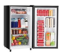 Sweetcrispy Mini Fridge Freezer 3.2 Cubic Metres, Small Refrigerator, Adjustable Thermostat with One Door, Low Noise Compact Fridge for Bedroom, Office, Bedroom