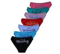 sweetdream 7 Pack Women Cotton Knickers Ladies Seamless Panties Week Days Printed Briefs Low Rise Stretchy Pantie Bikini Underwear (XL (UK 10-12)), Multicolor