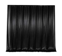 SweetEasy 10 ft x 10 ft Photography Backdrop Drapes Curtains Wedding Backdrop, for Baby Shower Birthday Home Party Event Festival Restaurant Reception Window Decor Polyester (Black)