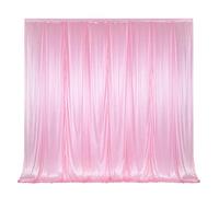 SweetEasy 10 ft x 10 ft Photography Backdrop Drapes Curtains Wedding Backdrop, for Baby Shower Birthday Home Party Event Festival Restaurant Reception Window Decor Polyester (Pink)