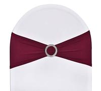 SweetEasy 50pcs Stretch Spandex Chair Sashes for Wedding Party Banquet Decoration Elastic Bulk Chair Cover(Burgundy Maroon)