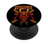 Sweetened By Battle Samurai Mask Funny Churro Warrior Foodie PopSockets Adhesive PopGrip