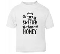 Sweeter Than Honey (Nordic Style) Statement [BBY5] Short Sleeve Cotton Toddler t Shirt, 1-2 Years, White