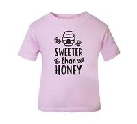 Sweeter Than Honey (Nordic Style) Statement [BBY5] Short Sleeve Cotton Toddler t Shirt, 2-3 Years, Pastel Pink