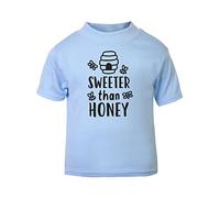 Sweeter Than Honey (Nordic Style) Statement [BBY5] Short Sleeve Cotton Toddler t Shirt, 2-3 Years, Pastel Blue