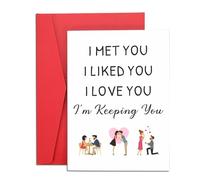 Sweetest Day Gifts for Him Men Couple Gifts Valentines Day Gifts for Boyfriend Girlfriend Him Her One Year Anniversary Birthday Gifts for Boyfriend Best Friend Card Thank You Card