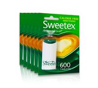 Sweetex Low Calorie Dispenser, 600-Count Pack Of 6 (Total 3600) - Ideal Sugar Substitute For Diets And Diabetics